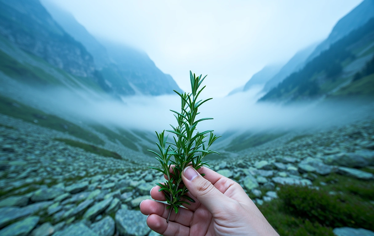 Paysage alpin suisse dans la brume